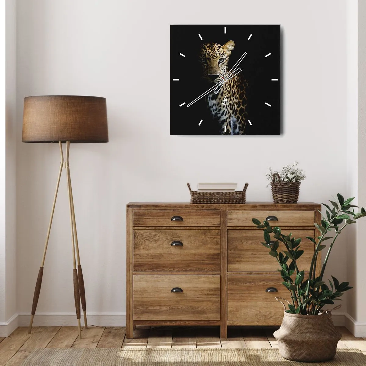 Ceas de perete - Ceas pe sticlă - Frumusețe întunecată - 30x30 cm