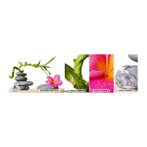 Mostră tapet autocolant Deluxe Sticker - Culorile vieții și ale existenței - Floare, Pietre, spa - 100x30 cm