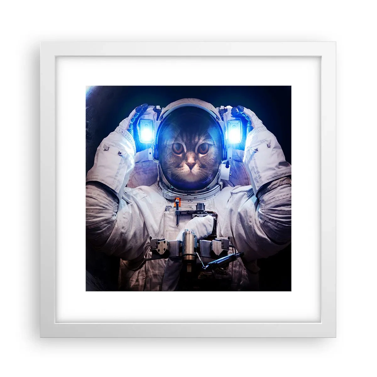 Poster în ramă albă - Houston, aveți o problemă - 30x30 cm