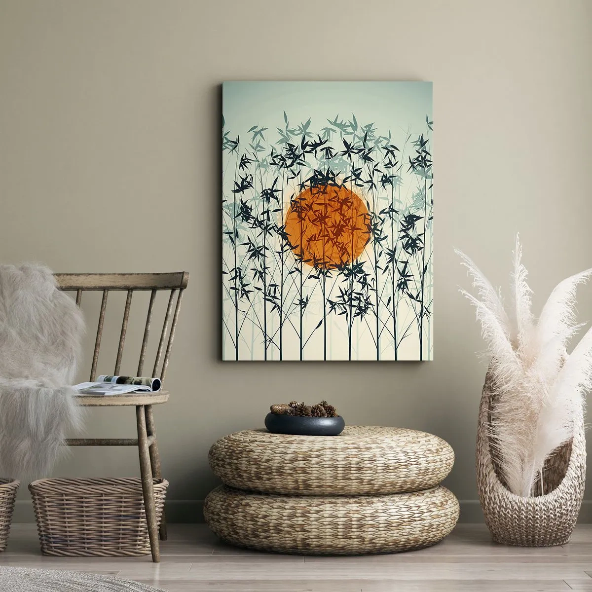 Tablou pe pânză - Soarele japonez - 55x100 cm