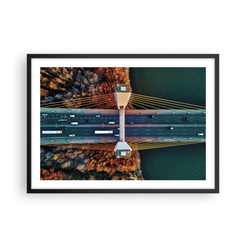 Poster în ramă neagră - Din pădure spre apă - 70x50 cm