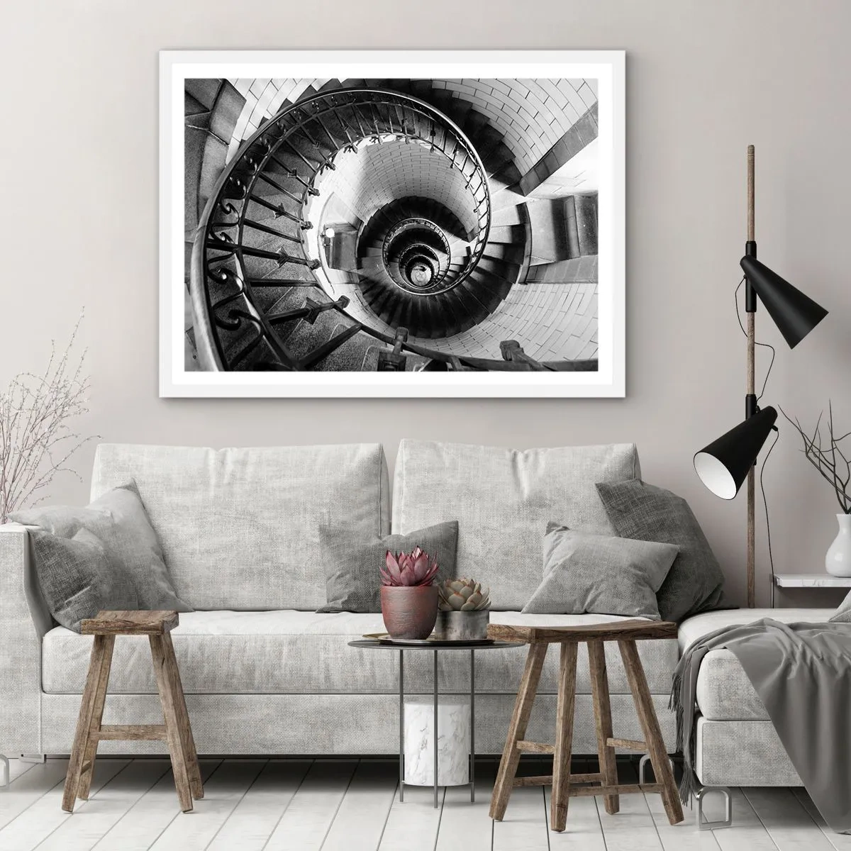 Poster în ramă albă - Din ce în ce mai sus - 100x70 cm