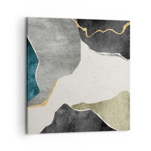 Tablou pe pânză - Compoziție mozaic cu fir de aur - 60x60 cm