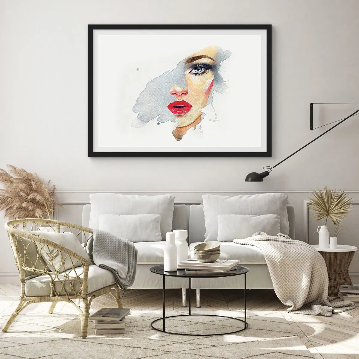 Poster în ramă neagră - Reflecție într-o picătură de apă - 70x50 cm
