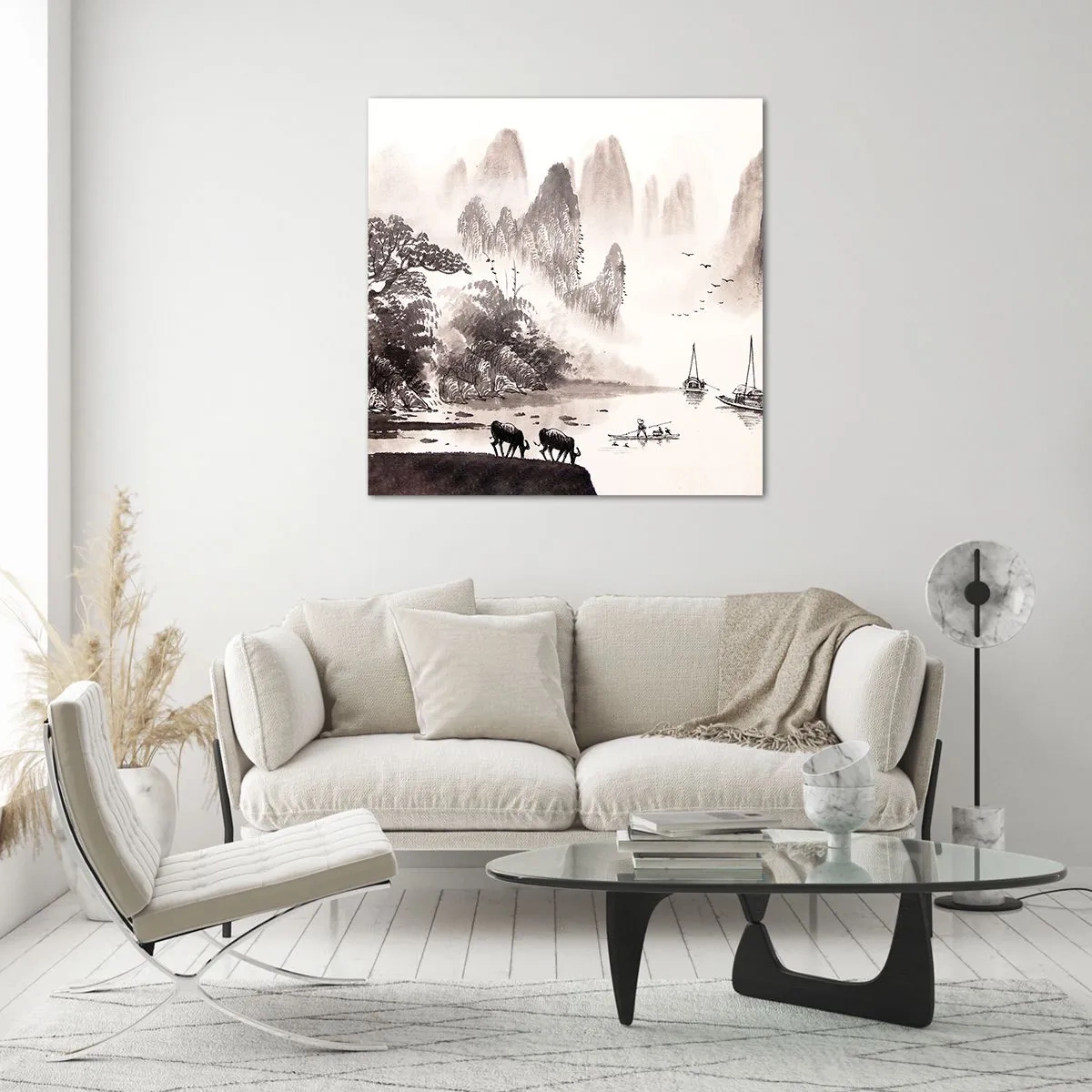 Tablou pe sticlă - Viața exotică de zi cu zi a Estului - 40x40 cm