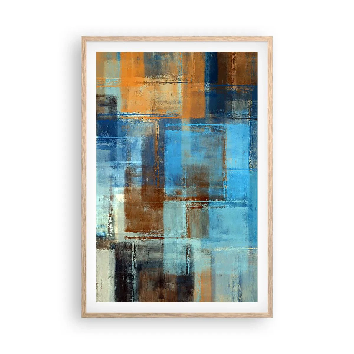 Poster în ramă de stejar deschis - Prin valul albastru - 61x91 cm