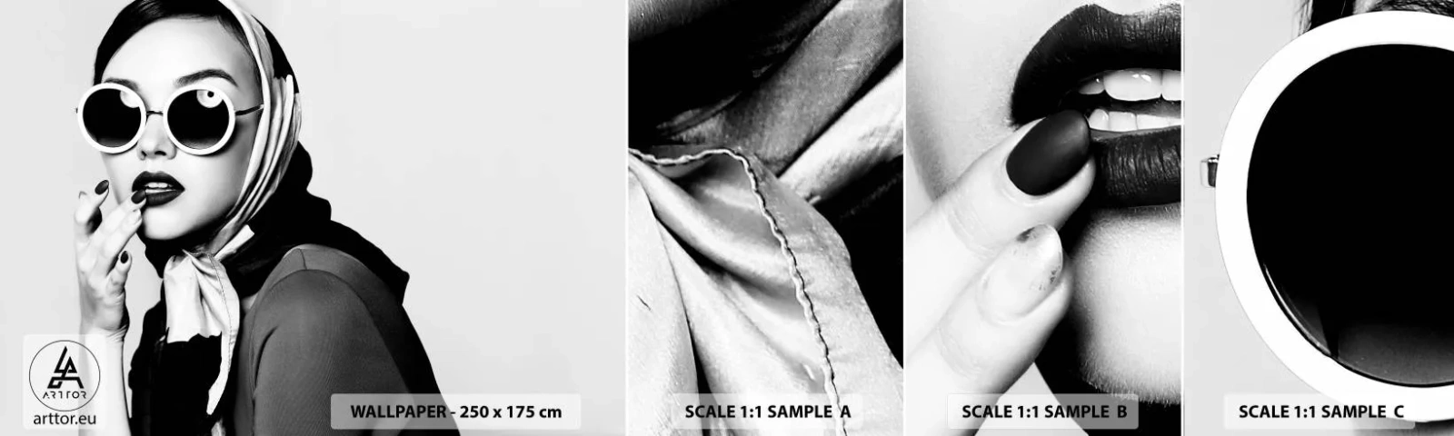 Mostră tapet autocolant Deluxe Sticker - Salutări din anii `60. - Femeie, Chipul de femeie, Epocă - 100x30 cm