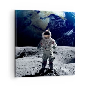 Tablou pe pânză - Salutări de pe Lună - 60x60 cm