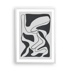 Poster în ramă albă - Distracție abstractă în labirint - 50x70 cm