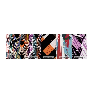 Mostră tapet Premium Canvas - La pătrat - Abstracția, Bucată, Model modern - 100x30 cm