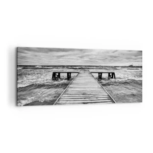 Tablou pe pânză - Aștept ca vântul să fugărească... - 100x40 cm