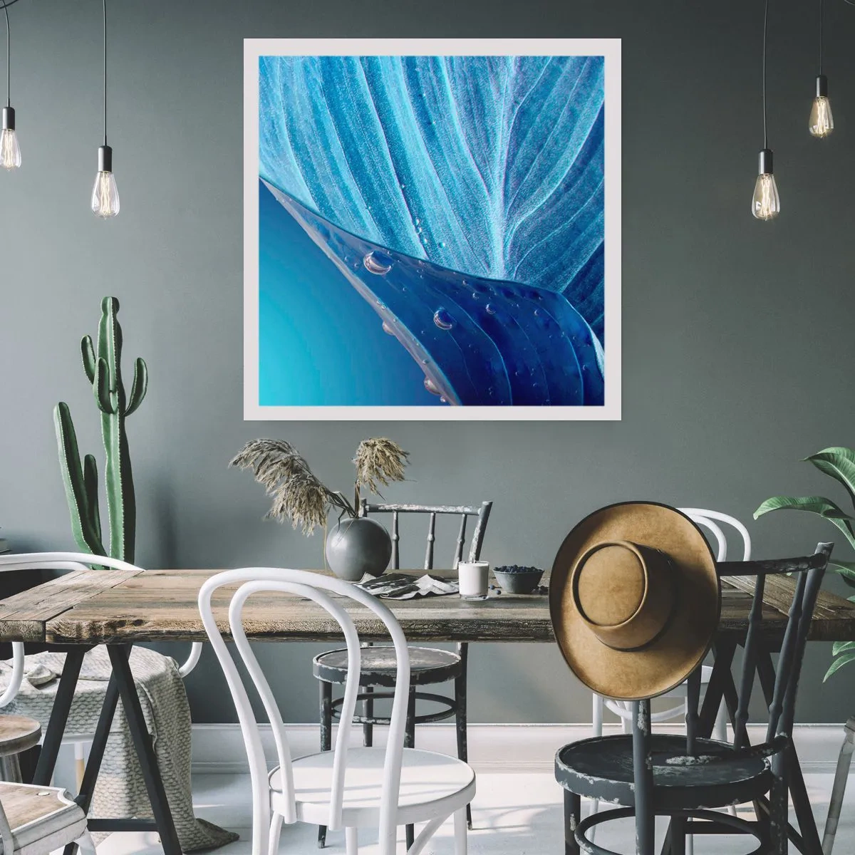 Poster - Picături ascunse de albastru - 40x40 cm