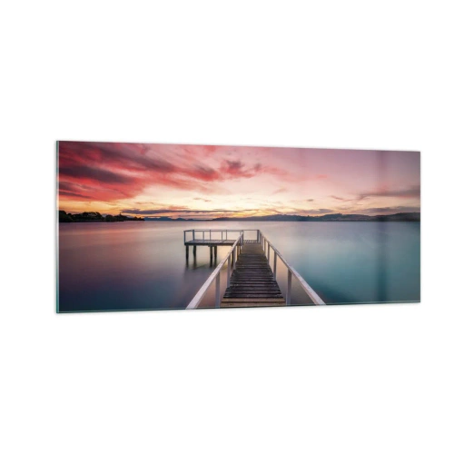 Tablou pe sticlă - Flacăra blândă a serii - 100x40 cm