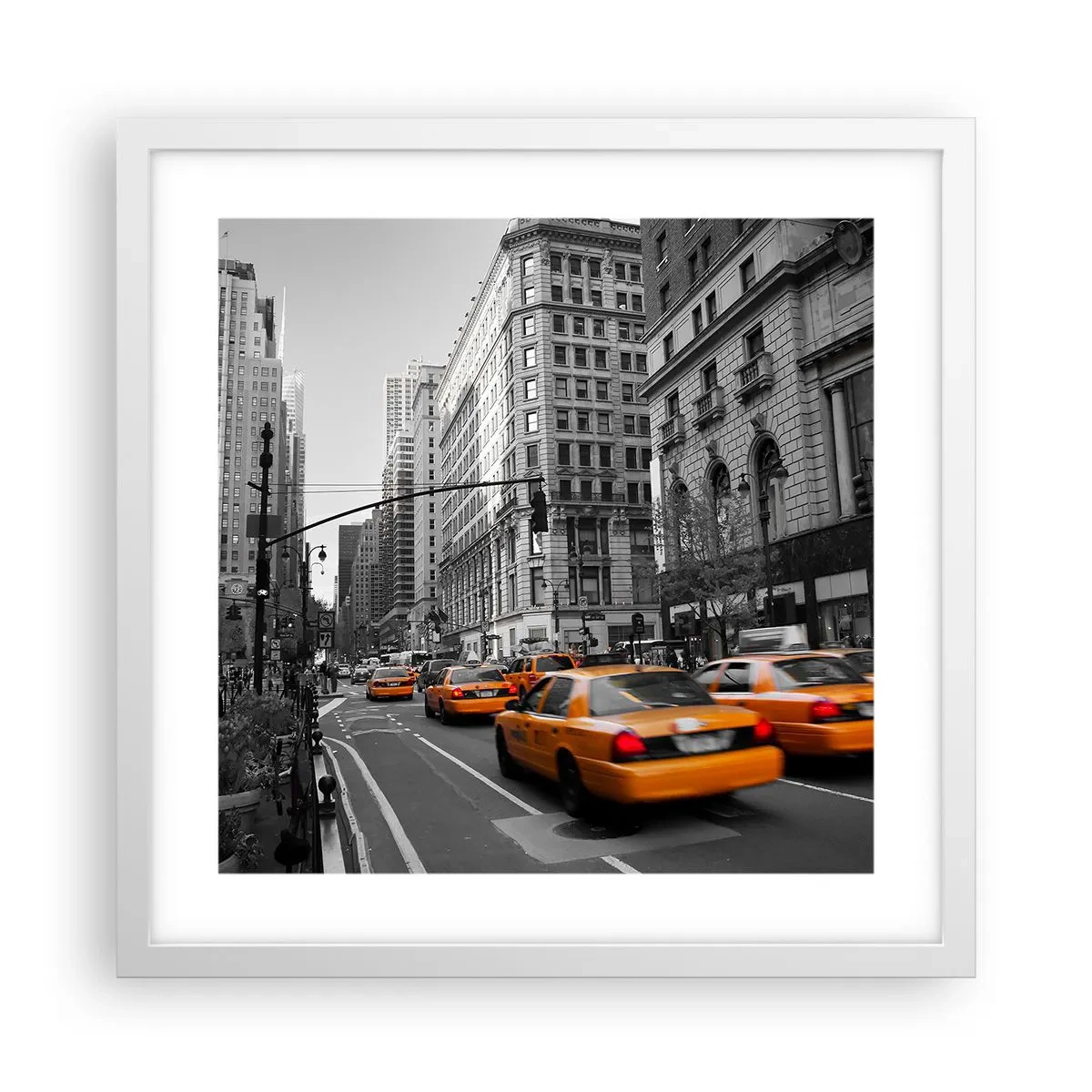 Poster în ramă albă - Soarele marelui oraș - 40x40 cm