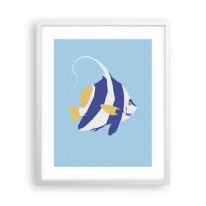 Poster în ramă albă - Frumoasa din apele tropicale - 40x50 cm