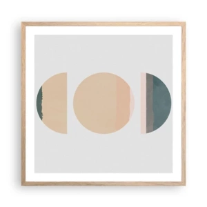 Poster în ramă de stejar deschis - Roată cu roată - 60x60 cm