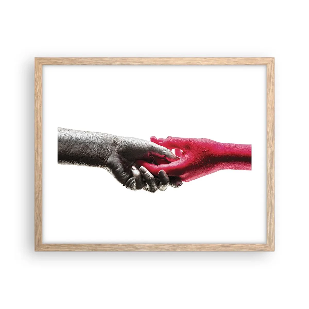 Poster în ramă de stejar deschis - Împreună, deși diferiți - 50x40 cm
