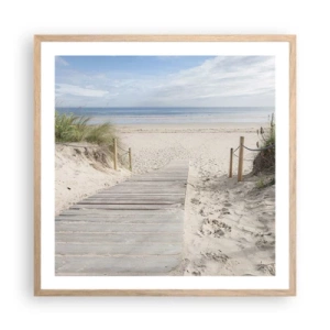 Poster în ramă de stejar deschis - Dincolo de orizont - 60x60 cm