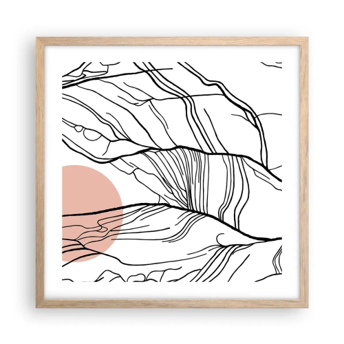 Poster în ramă de stejar deschis - Într-o rețea de crengi - 50x50 cm