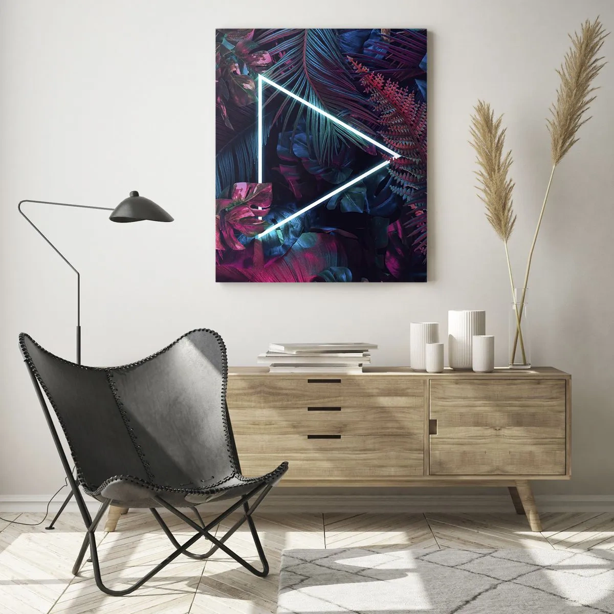 Tablou pe sticlă - Grădină în stil disco - 70x100 cm