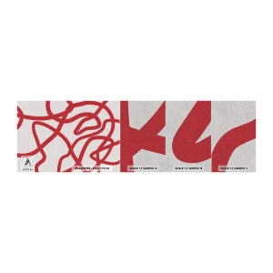 Mostră tapet Premium Sand - Roșu pe alb - Minimalism, Bucată, Linii - 100x30 cm