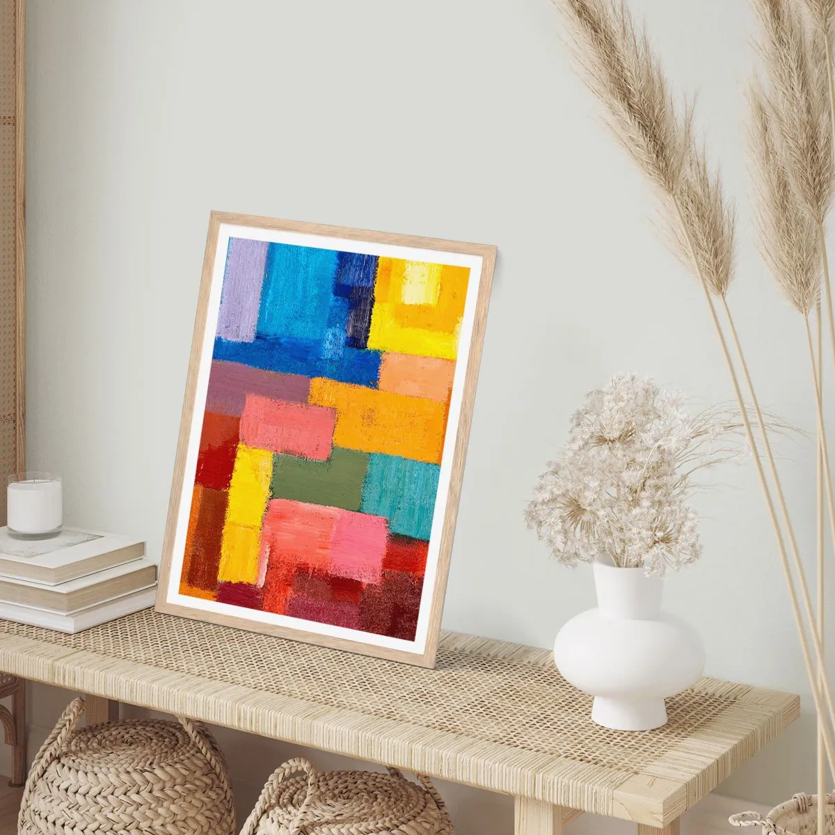 Poster în ramă de stejar deschis - Fiecare diferită, toate colorate - 50x70 cm