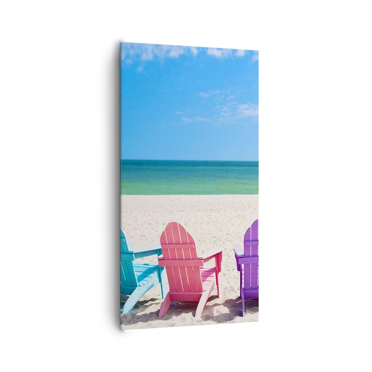 Tablou pe pânză - Plaja curcubeu - 65x120 cm