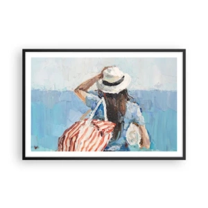 Poster în ramă neagră - Bine ați venit în concediu - 91x61 cm