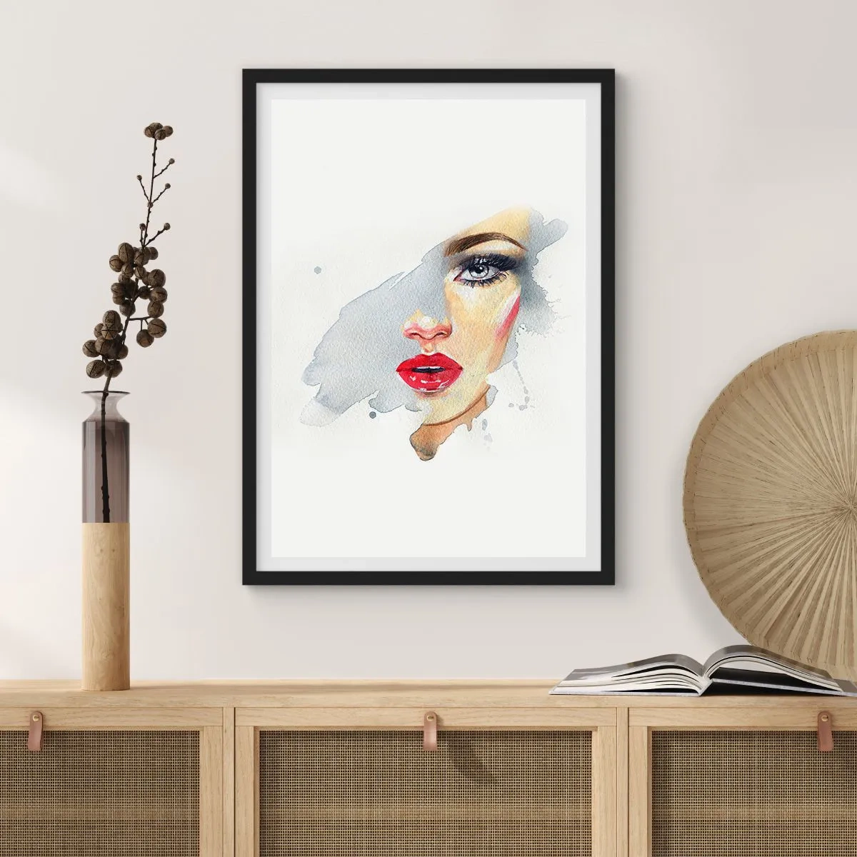 Poster în ramă neagră - Reflecție într-o picătură de apă - 61x91 cm