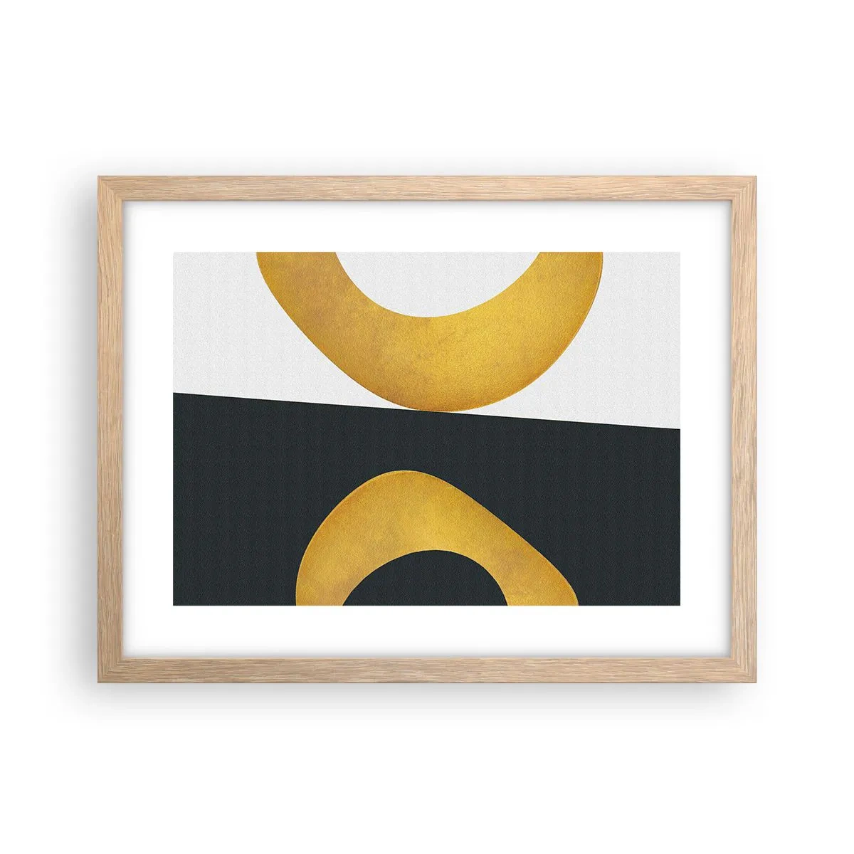 Poster în ramă de stejar deschis - În primul rând: aurul - 40x30 cm