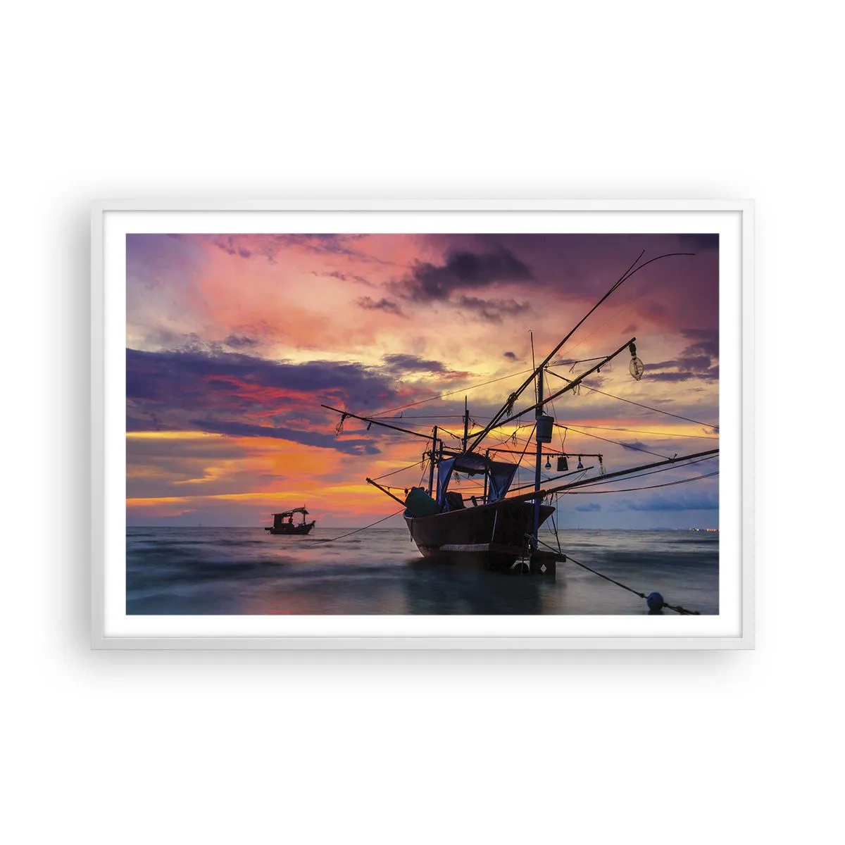 Poster în ramă albă - O seară exotică - 91x61 cm