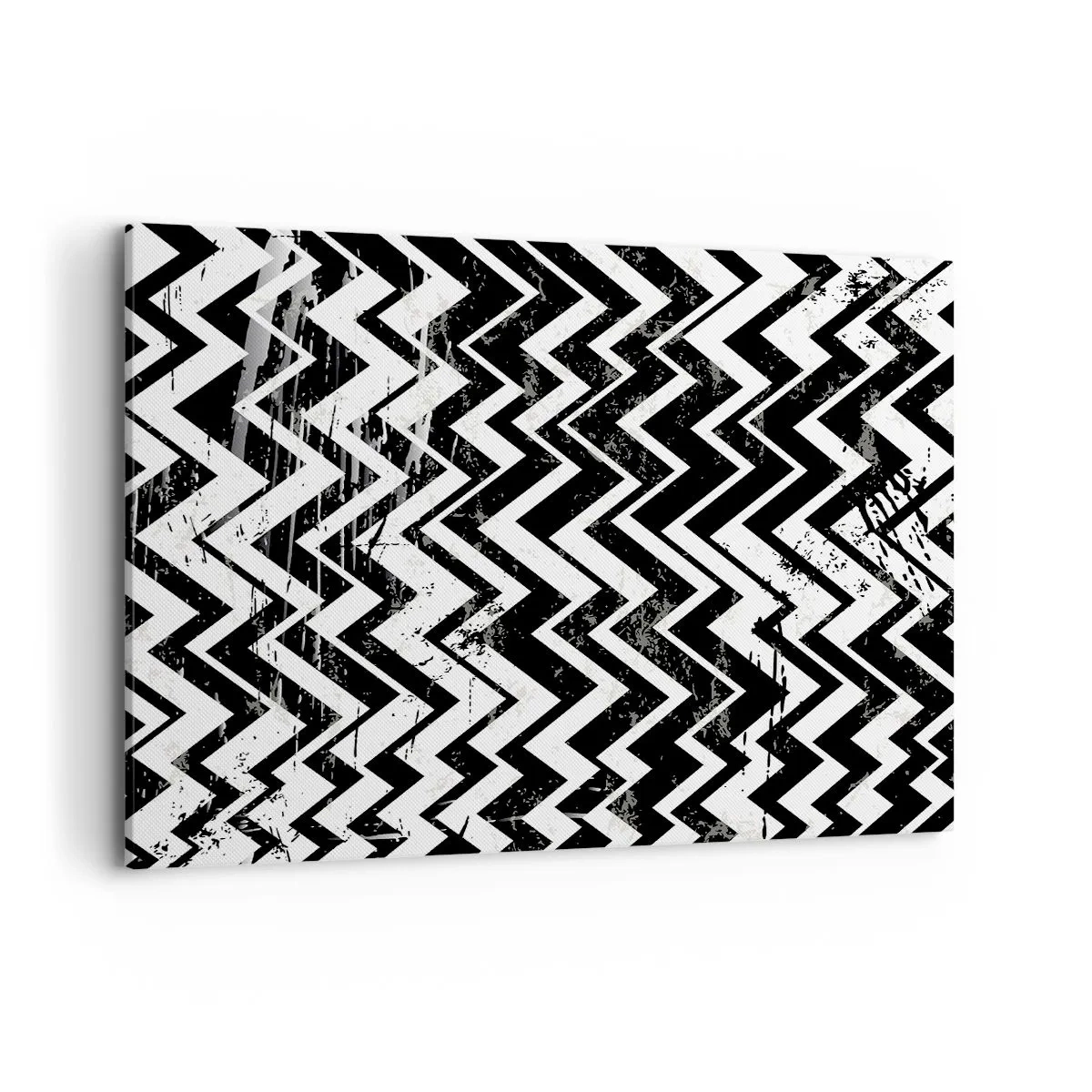 Tablou pe pânză - Zig-alb, zag-negru - 120x80 cm