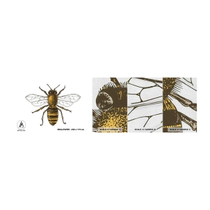 Mostră tapet Premium Canvas - Frumoasă și bună - Albină, Insectă, Natură - 100x30 cm