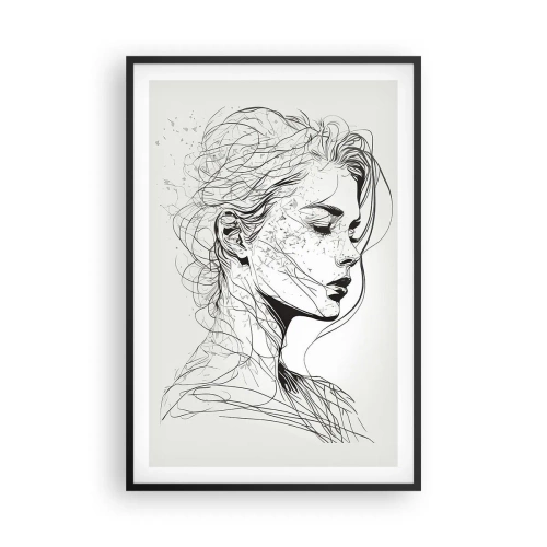 Poster în ramă neagră - Desenată cu linii - 61x91 cm