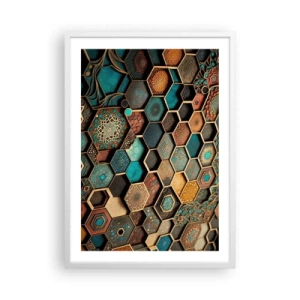 Poster în ramă albă - Ornamente arabe - o variație - 50x70 cm