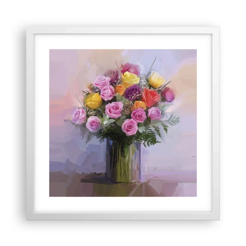 Poster în ramă albă - Frumusețe reținută - 40x40 cm