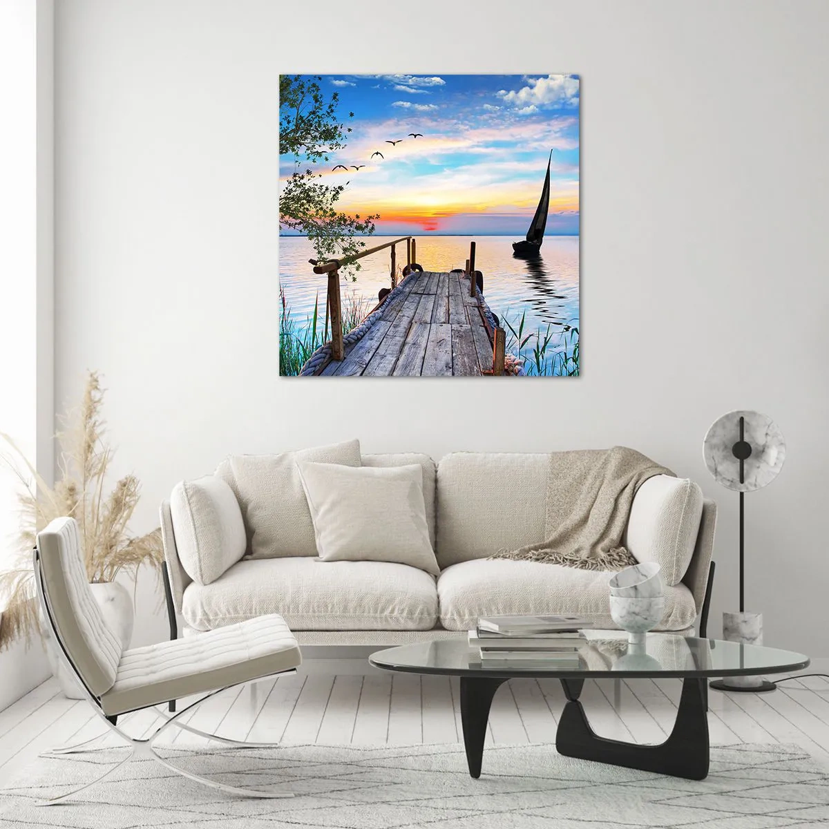 Tablou pe sticlă - Bună seara - 60x60 cm