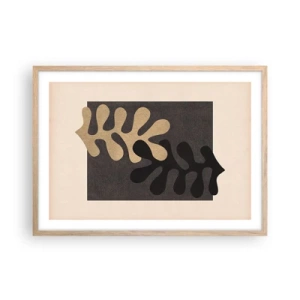 Poster în ramă de stejar deschis - Absență și completare - 70x50 cm