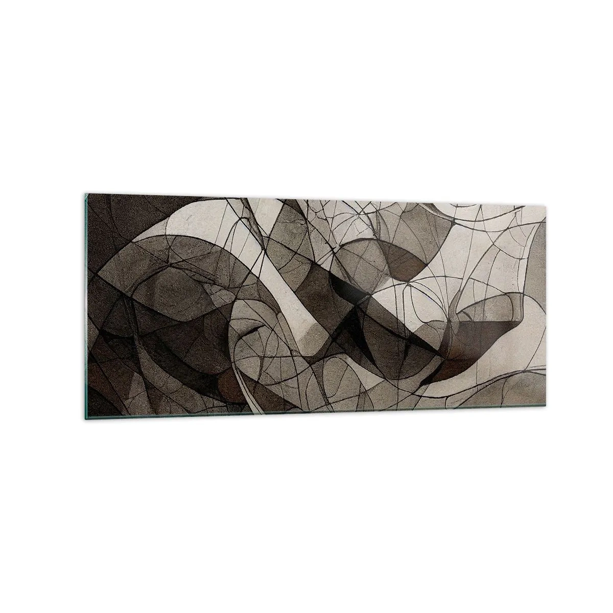 Tablou pe sticlă - Circulația culorilor pământului - 120x50 cm