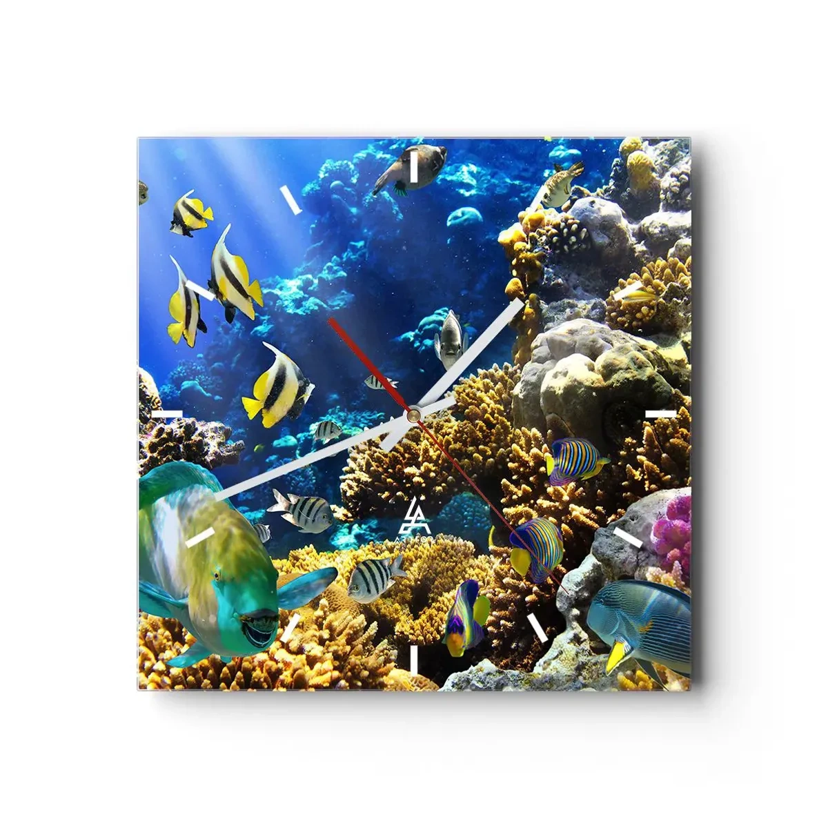 Ceas de perete - Ceas pe sticlă - Trafic intens pe traseul de vacanță - 30x30 cm