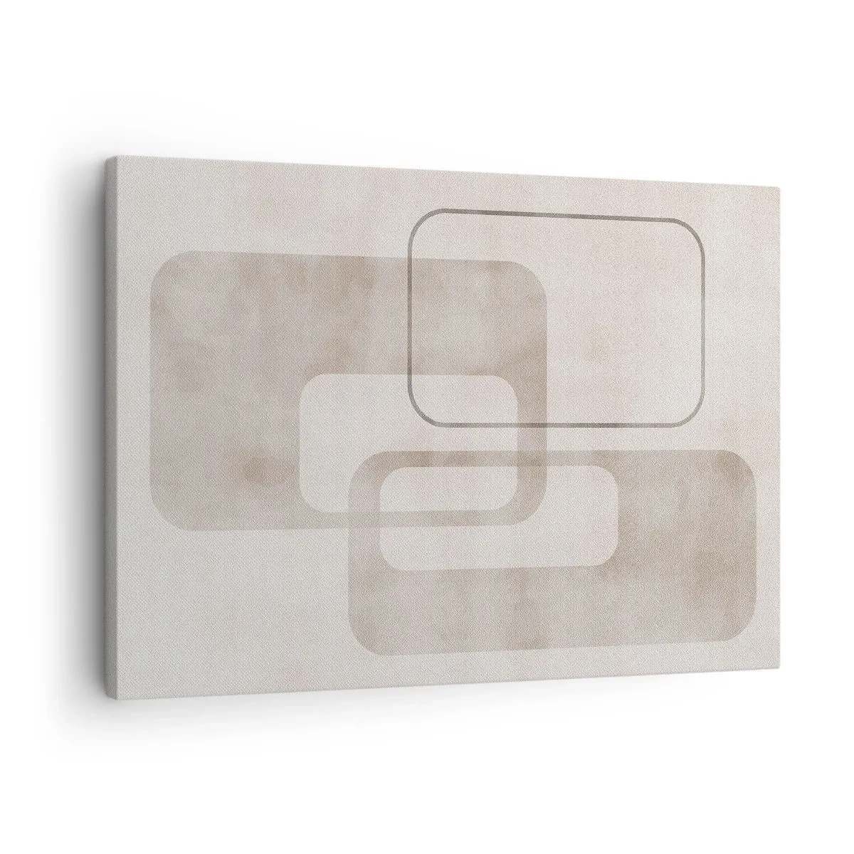 Tablou pe pânză Canvas - O compoziție minimalistă cu dreptunghiuri în nuanțe de bej pe un fundal subtil. - 70x50cm - Fuga geometrică - Decorațiune modernă pentru perete pentru living și dormitor ARTTOR