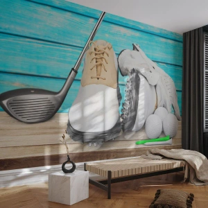 Fototapetă personalizată Premium Canvas - Totul este gata - Golf, Sport, Pantofi pentru jucători de golf