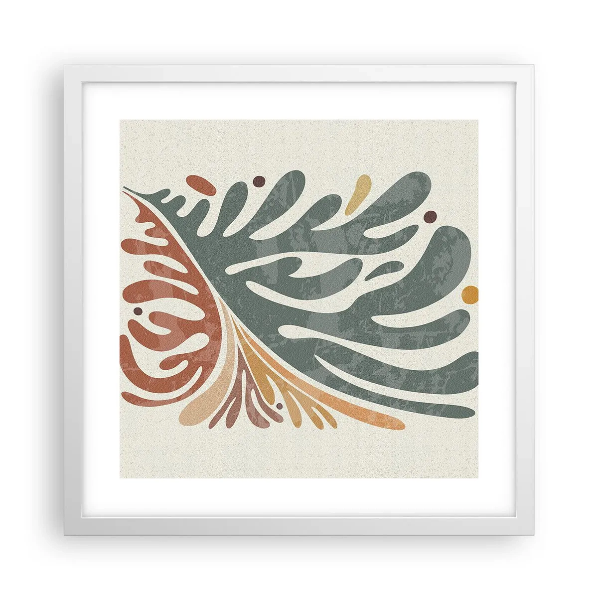 Poster în ramă albă - Frunză multicoloră - 40x40 cm