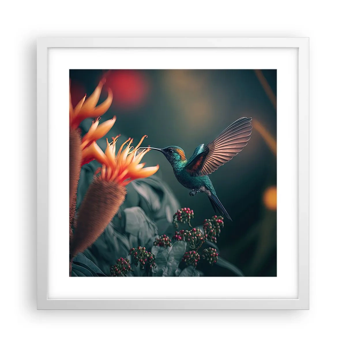 Poster în ramă albă - Viață cu adevărat colorată - 40x40 cm