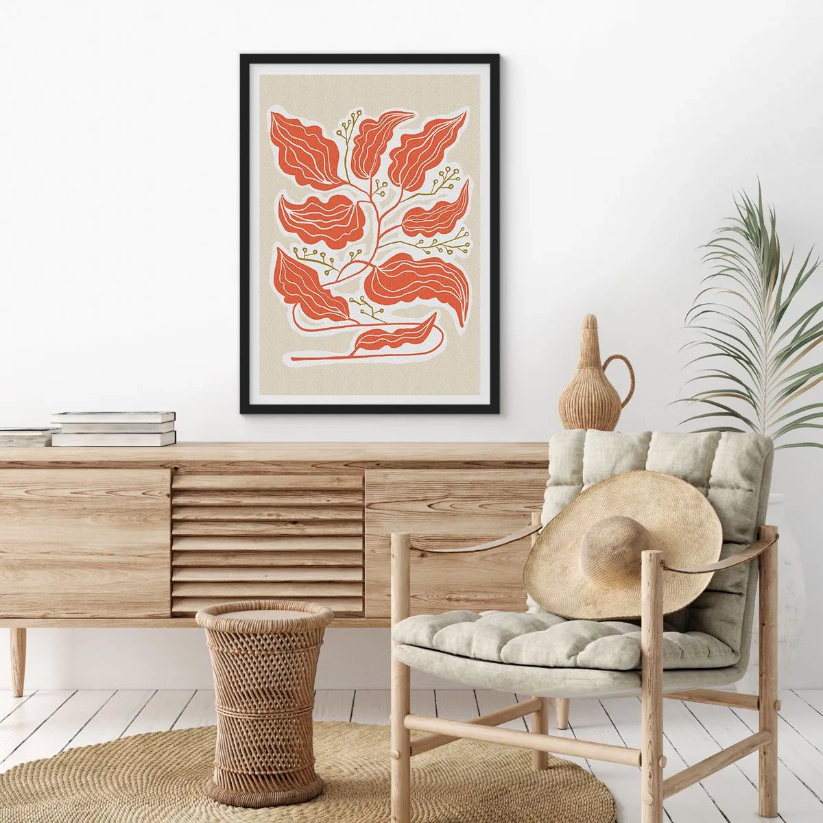 Poster în ramă neagră - Folk și coral - 61x91 cm