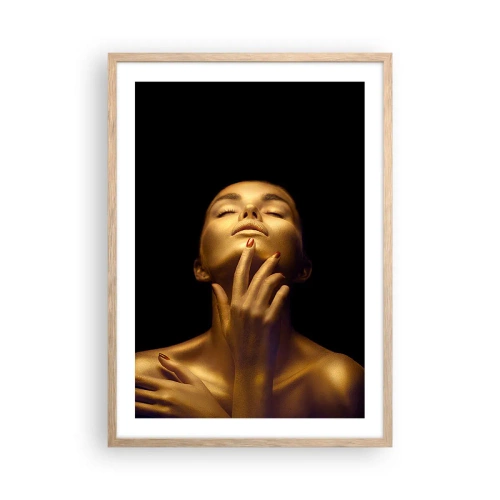 Poster în ramă de stejar deschis - Ca mătasea aurie - 50x70 cm