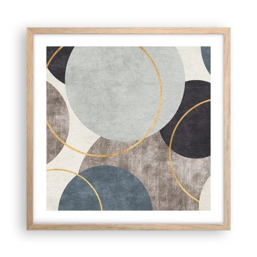 Poster în ramă de stejar deschis - Roată cu roată - 50x50 cm