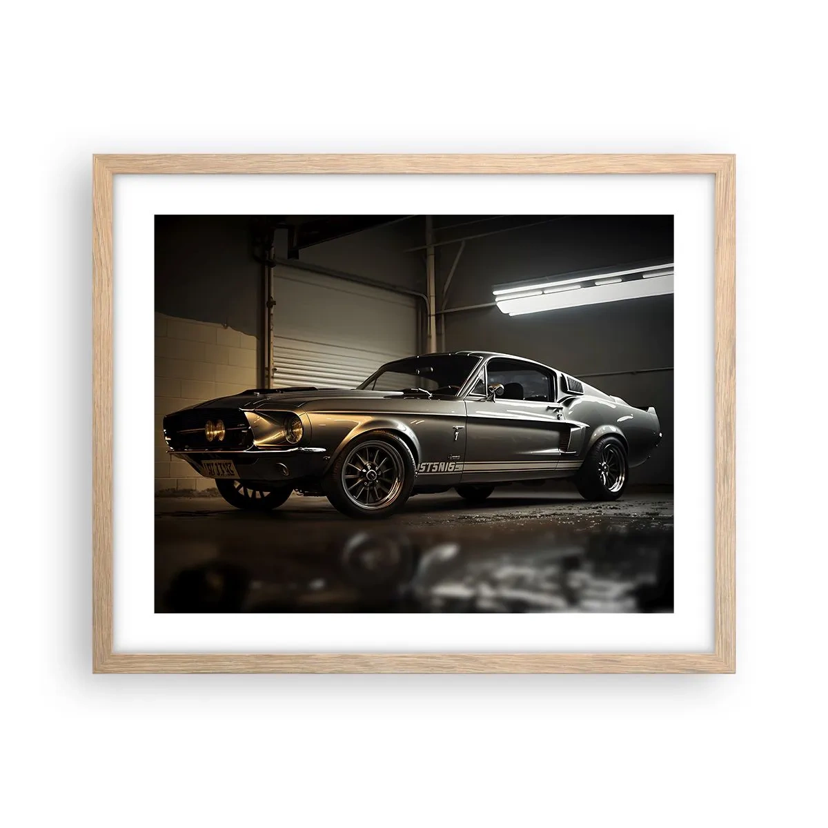 Poster în ramă de stejar deschis - Înapoi în trecut - 50x40 cm