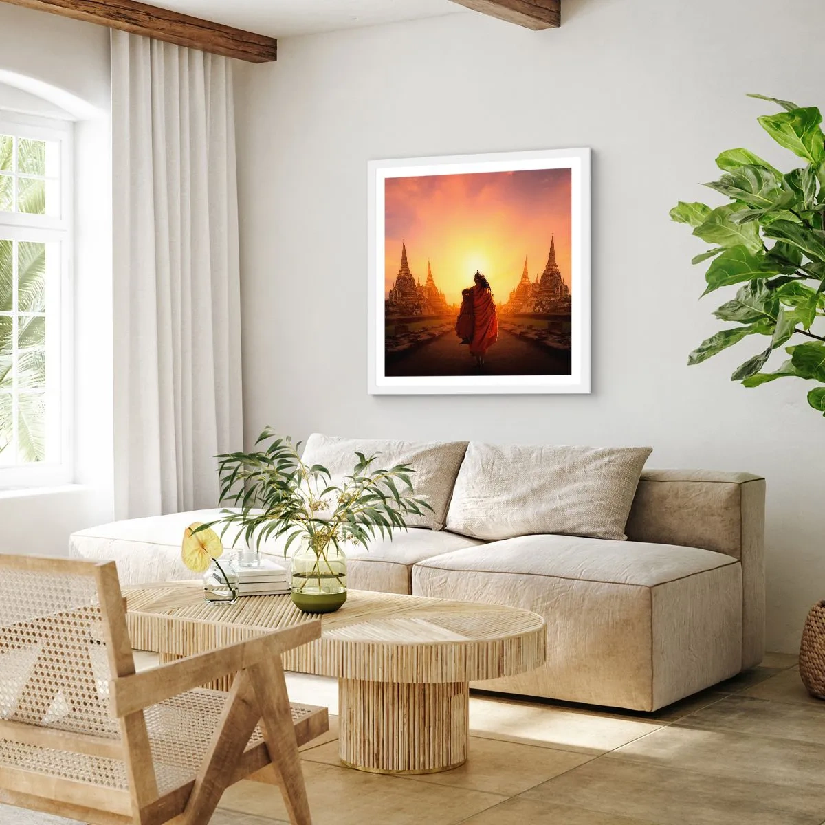 Poster în ramă albă - În pace prin eternitate - 40x40 cm