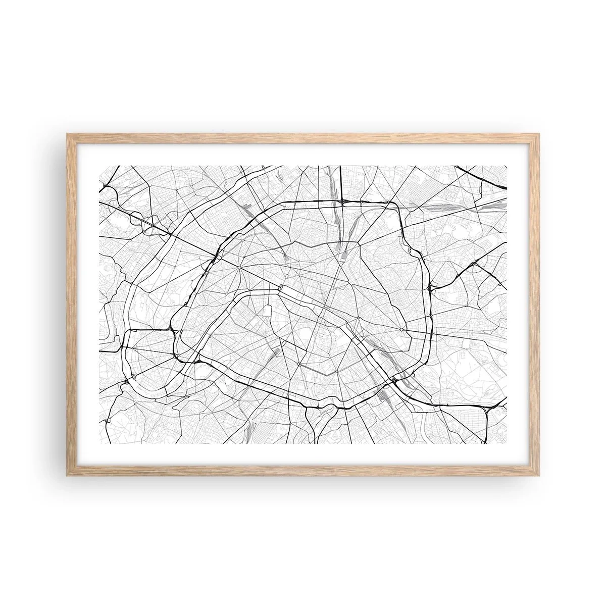 Poster în ramă de stejar deschis - Floarea Parisului - 70x50 cm
